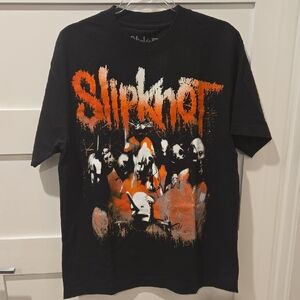 Slipknot Black and Orange Graphic Band Tee Metal